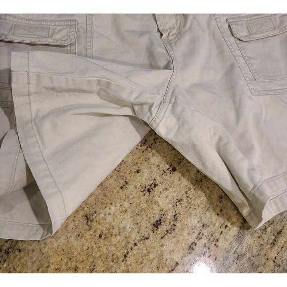 Vintage FADED GLORY Cargo Shorts Missy Size 18 Khaki Tan VTG Y2K High Rise - Picture 8 of 14